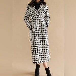 NWT Teagan Long Tweed Coat Small #750226